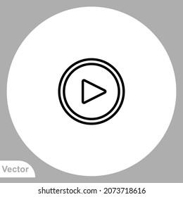 Vector de signo de icono del botón Reproducir,Símbolo, ilustración de logotipo para web y móvil