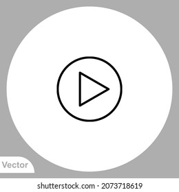 Vector de signo de icono del botón Reproducir,Símbolo, ilustración de logotipo para web y móvil