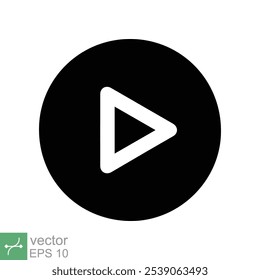 Icono de Botón de juego. Estilo plano simple. Audio del reproductor multimedia, triángulo, Hacer clic, concepto de música. Ilustración vectorial aislada sobre fondo blanco. EPS 10.