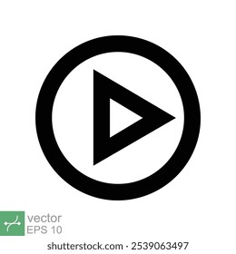 Icono de Botón de juego. Estilo plano simple. Audio del reproductor multimedia, triángulo, Hacer clic, concepto de música. Ilustración vectorial aislada sobre fondo blanco. EPS 10.