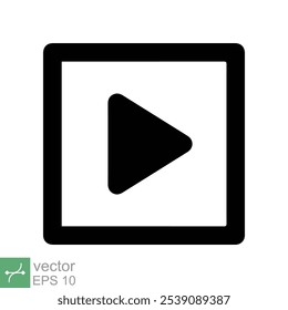 Icono de Botón de juego. Estilo plano simple. Audio del reproductor multimedia, triángulo, Hacer clic, concepto de música. Ilustración vectorial aislada sobre fondo blanco. EPS 10.