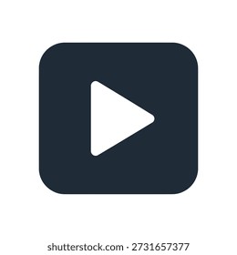 Jugar icono de Botón simple diseño plano moderno, Ilustración vectorial. Símbolo de interfaz de usuario de App móvil sobre fondo transparente aislado.