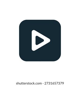 Jugar icono de Botón simple diseño plano moderno, Ilustración vectorial. Símbolo de interfaz de usuario de App móvil sobre fondo transparente aislado.
