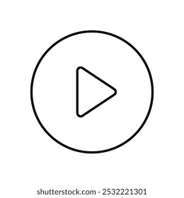 Play button icon. simple thin line icon.