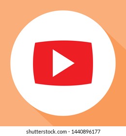 Play button icon simple vector sign and modern symbol. Play button vector icon illustration