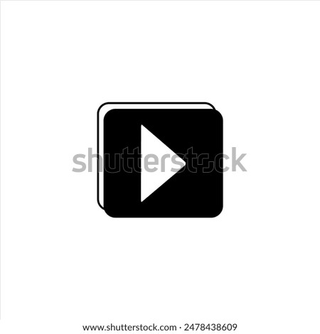 play button icon, square shape EPS 10 format.