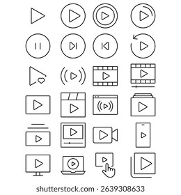  Play button icon, Start button icon, Music player play icon, Video icon