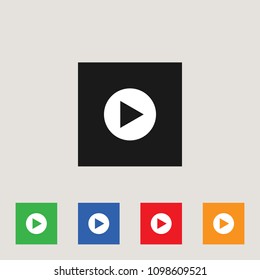Play button icon, stock vector illustration, EPS10.
