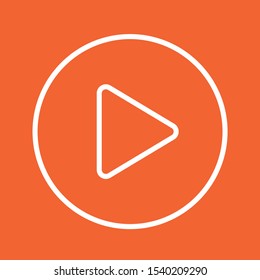 Play button icon, stock vector illustration, EPS10.