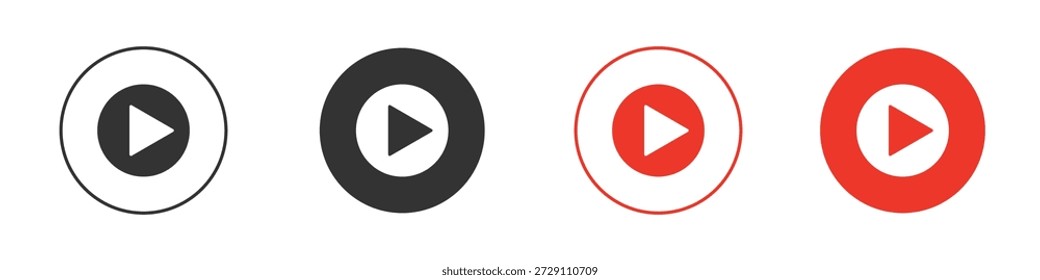 Jugar Botón icon symbol en negro. Vector de diseño de iconos stock