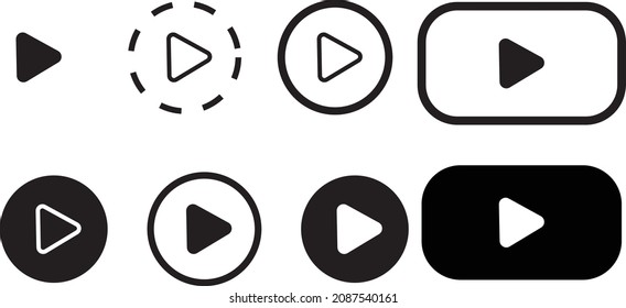 play button icon symbol. media-video start the sign vector