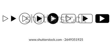 Play button icon symbol multimedia media control UI element vector illustration for video music interface web application player template.