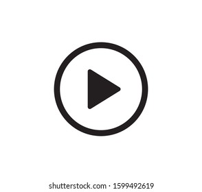 Play button icon symbol. Music icon vector isolated