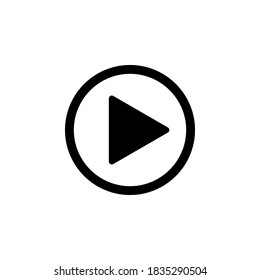 Play button icon symbol vector on white background