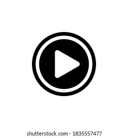 Play button icon symbol vector on white background