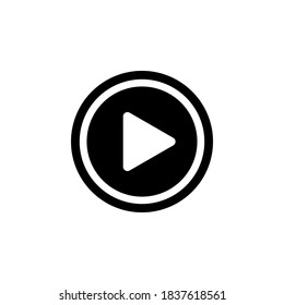 Play button icon symbol vector on white background