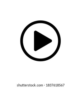 Play button icon symbol vector on white background