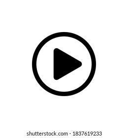 Play button icon symbol vector on white background