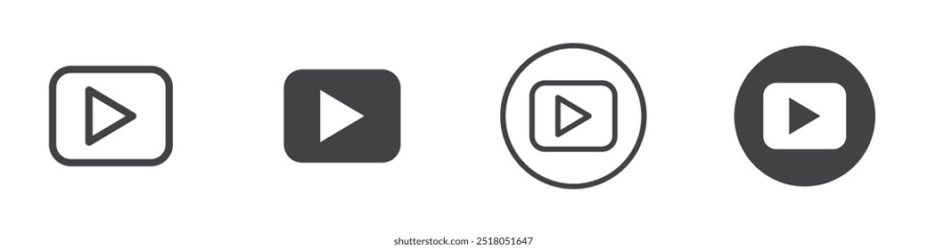 Play Button icon thin line illustration