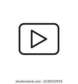 Play Button icon Thin line art isolated
