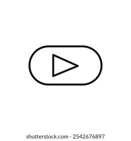 Play button icon Thin line art isolated