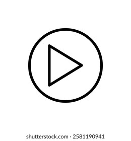 Play button icon Thin line art isolated