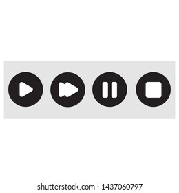 Play button icon in trendy flat style isolated on grey background. Play symbol for your web site design, logo, app, UI. Vector illustration, EPS10.