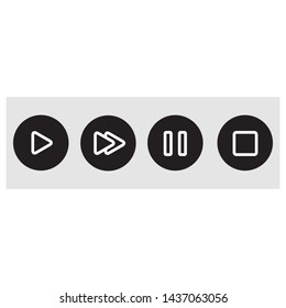 Play button icon in trendy flat style isolated on grey background. Play symbol for your web site design, logo, app, UI. Vector illustration.