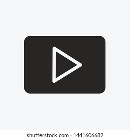 Play button icon in trendy flat style isolated on grey background. Play symbol for your web site design, logo, app, UI. Vector illustration. - Vector