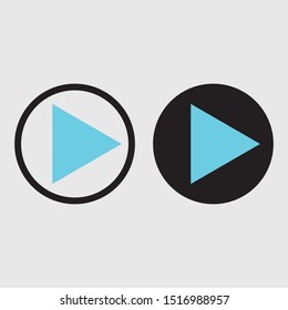 Play button icon in trendy flat style isolated on grey background. Play symbol for your web site design, logo, app, UI. Vector illustration, EPS10.