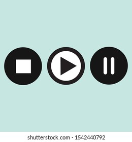 Play button icon in trendy flat style isolated on light blue background. Play symbol for your web site design, logo, app, UI. Vector illustration, EPS10.