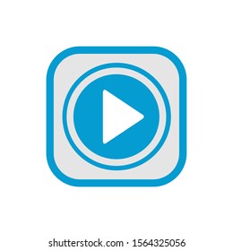 Play button icon in trendy flat style isolated on grey background. Play symbol for your web site design, logo, app, UI. Vector illustration, EPS10.