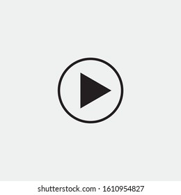 Play button icon in trendy flat style isolated on grey background. Play symbol for your web site design, logo, app, UI. Vector illustration, EPS10.