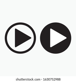 Play button icon in trendy flat style isolated on grey background. Play symbol for your web site design, logo, app, UI. Vector illustration, EPS10.