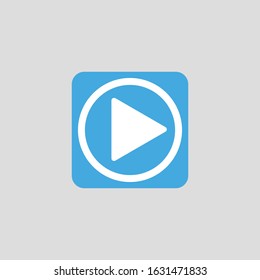 Play button icon in trendy flat style isolated on grey background. Play symbol for your web site design, logo, app, UI. Vector illustration, EPS10.