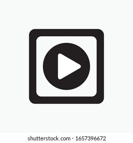 Play button icon in trendy flat style isolated on grey background. Play symbol for your web site design, logo, app, UI. Vector illustration, EPS10.