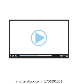Icono del botón Reproducir en estilo plano moderno aislado en fondo gris. Reproducir símbolo para el diseño de tu sitio web, logotipo, aplicación, UI. Ilustración del vector, EPS10.