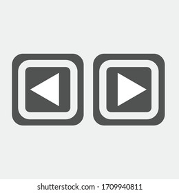 Icono del botón Reproducir en estilo plano moderno aislado en fondo gris. Reproducir símbolo para el diseño de tu sitio web, logotipo, aplicación, UI. Ilustración del vector, EPS10.
