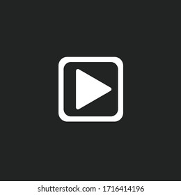 Play button icon in trendy flat style isolated on grey background. Play symbol for your web site design, logo, app, UI. Vector illustration, EPS10.