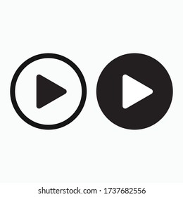 Spielen Sie das Symbol der Schaltfläche im trendigen flachen Stil, isoliert auf grauem Hintergrund. Spielen Sie Symbol für Ihr Webseitendesign, Logo, App, Benutzeroberfläche. Vektor-Abbildung