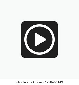 Play button icon in trendy flat style isolated on grey background. Play symbol for your web site design, logo, app, UI. Vector illustration