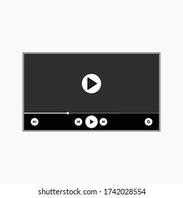 Play button icon in trendy flat style isolated on grey background. Play symbol for your web site design, logo, app, UI. Vector illustration
