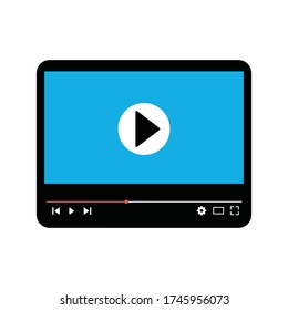 Icono del botón Reproducir en estilo plano de moda aislado en fondo gris. Reproducir símbolo para el diseño de tu sitio web, logotipo, aplicación, interfaz de usuario. Ilustración del vector, EPS10.