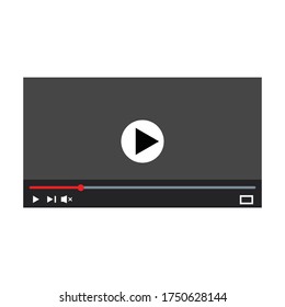 Icono del botón Reproducir en estilo plano de moda aislado en fondo gris. Reproducir símbolo para el diseño de tu sitio web, logotipo, aplicación, interfaz de usuario. Ilustración del vector