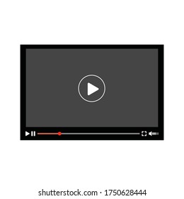 Play button icon in trendy flat style isolated on grey background. Play symbol for your web site design, logo, app, UI. Vector illustration