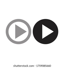 Icono del botón Reproducir en estilo plano de moda aislado en fondo gris. Reproducir símbolo para el diseño de tu sitio web, logotipo, aplicación, interfaz de usuario. Ilustración del vector