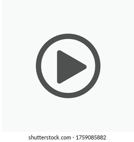 Play button icon in trendy flat style isolated on grey background. Play symbol for your web site design, logo, app, UI. Vector illustration