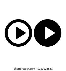 Play button icon in trendy flat style isolated on grey background. Play symbol for your web site design, logo, app, UI. Vector illustration