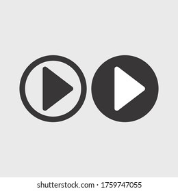 Play button icon in trendy flat style isolated on grey background. Play symbol for your web site design, logo, app, UI. Vector illustration