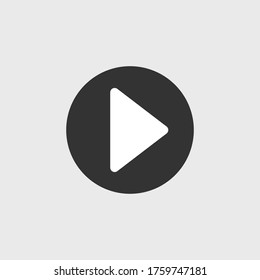 Play button icon in trendy flat style isolated on grey background. Play symbol for your web site design, logo, app, UI. Vector illustration